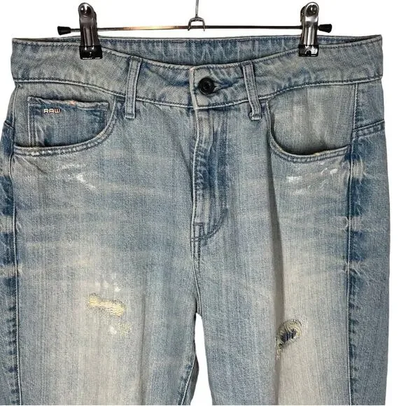 G-Star Raw Motac Deconstructed 3D High Rise Skinny Jean Light Wash Distressed 30 - Picture 8 of 16